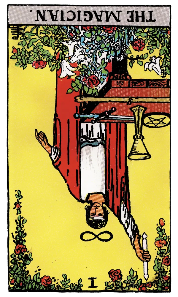 Carte de tarot Le Magicien inversée