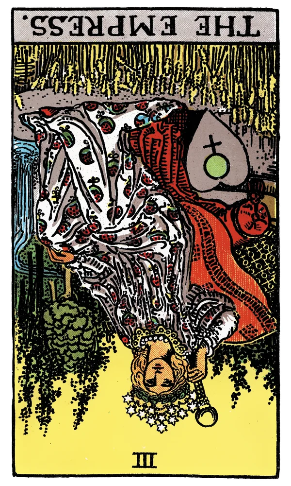 Carte de tarot L'Impératrice inversée