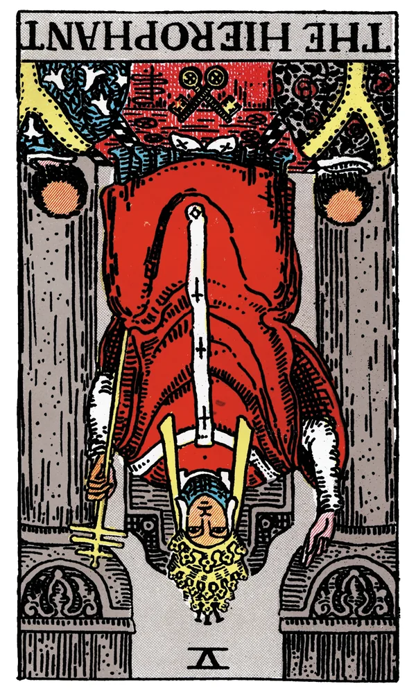 Carte de tarot Le Hiérophante inversée