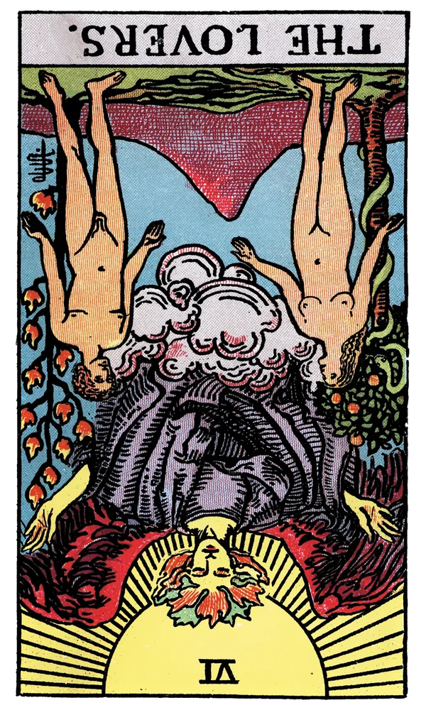 Carte de tarot Les Amoureux inversée