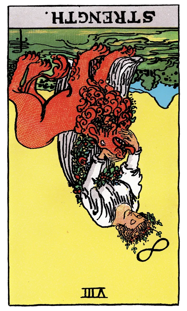 Carte de tarot La Force inversée