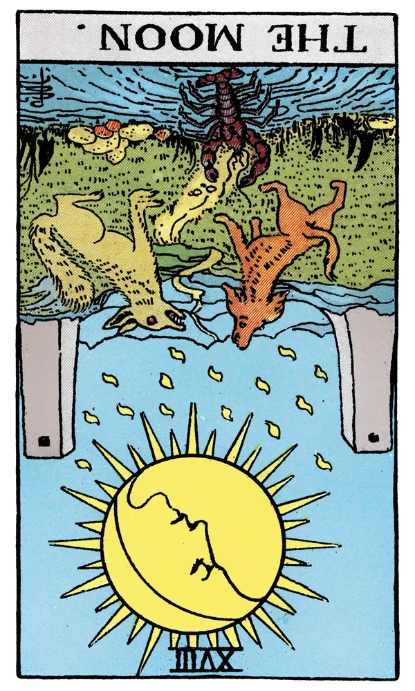 Carte de tarot La Lune inversée