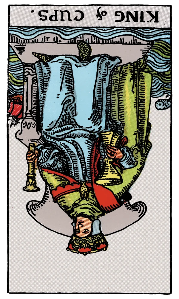 Carte de tarot Roi de Coupes inversée