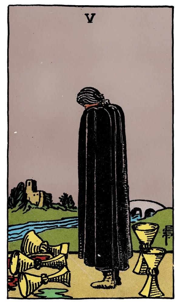 Carte de tarot Cinq de Coupes