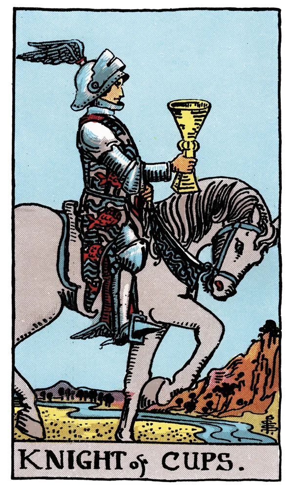 Carte de tarot Cavalier de Coupes