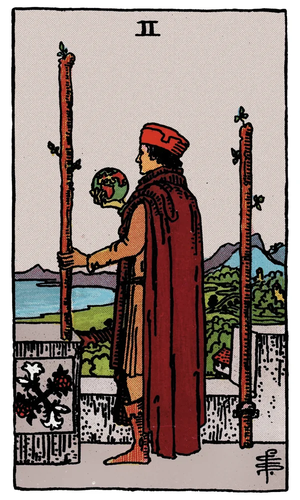 Carte de tarot Deux de Bâtons