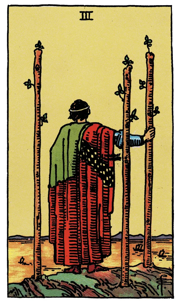 Carte de tarot Trois de Bâtons