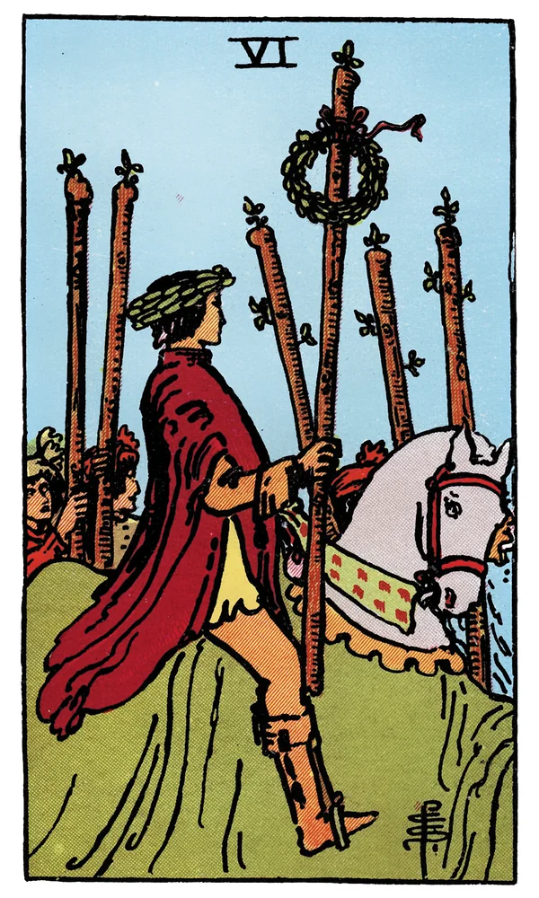 Carte de tarot Six de Bâtons