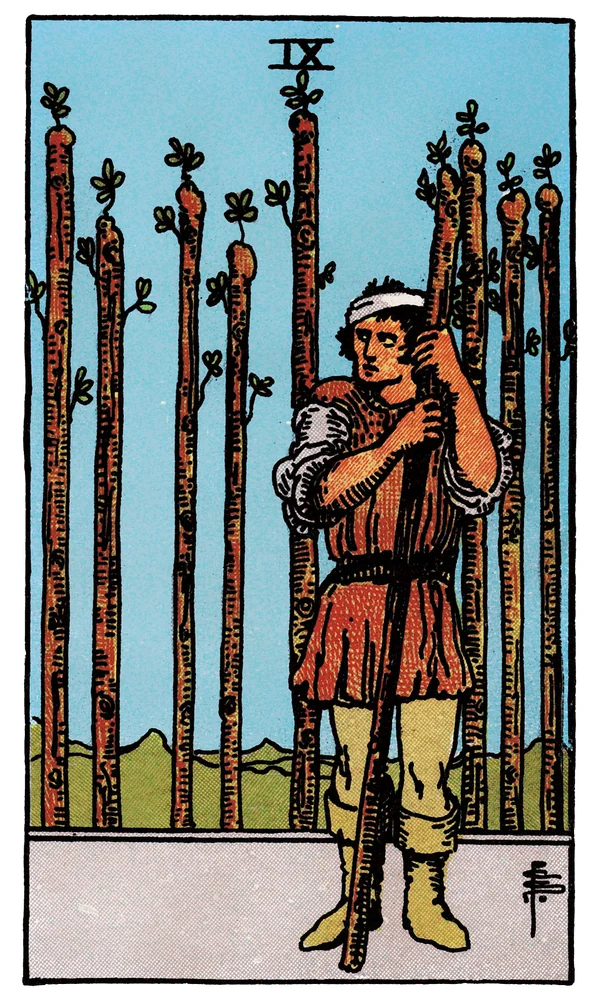 Carte de tarot Neuf de Bâtons