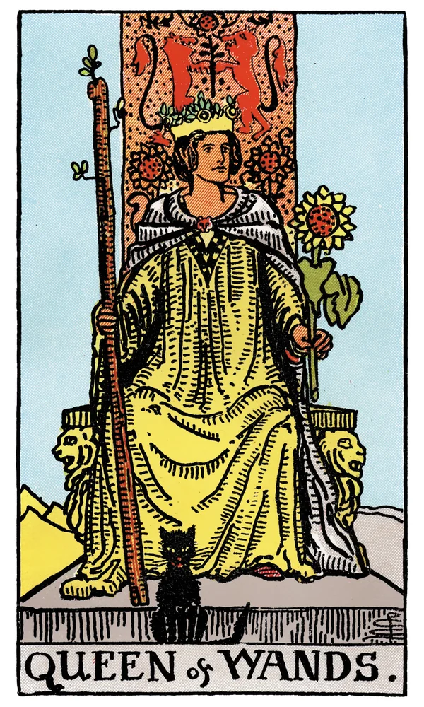 Carte de tarot Reine de Bâtons