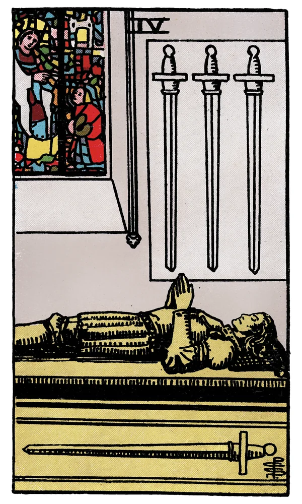Carte de tarot Quatre d'Épées