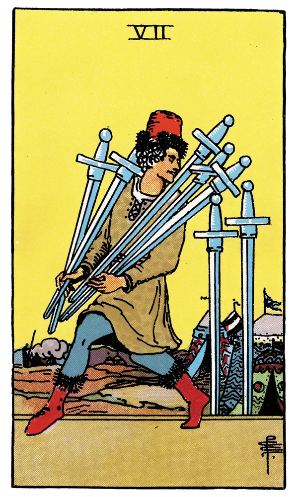 Carte de tarot Sept d'Épées