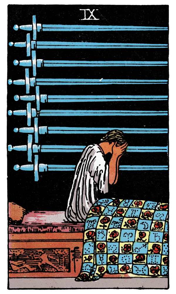 Carte de tarot Neuf d'Épées