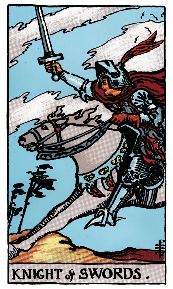 Carte de tarot Cavalier d'Épées