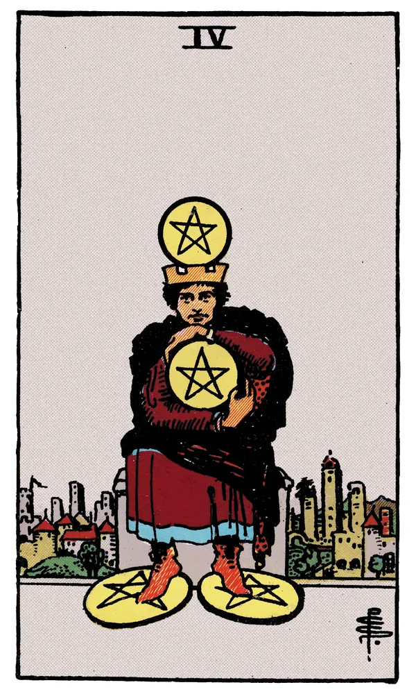 Carte de tarot Quatre de Deniers