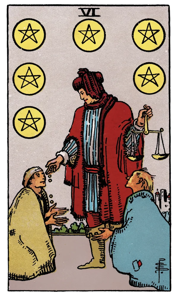 Carte de tarot Six de Deniers