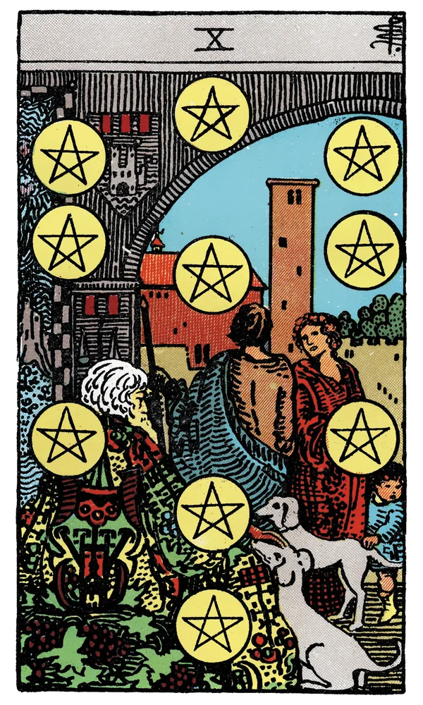 Carte de tarot Dix de Deniers