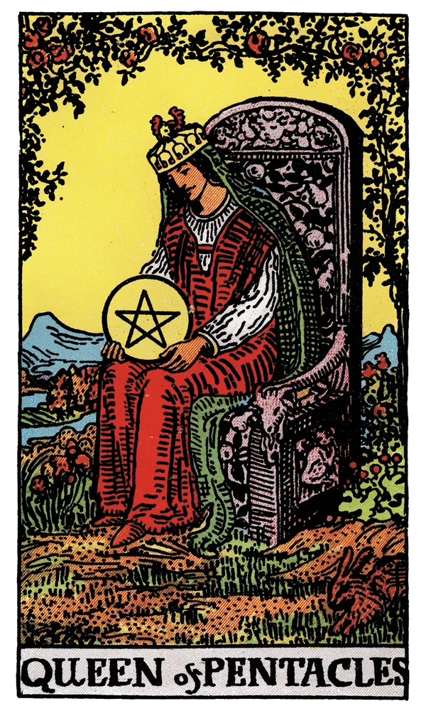 Carte de tarot Reine de Deniers